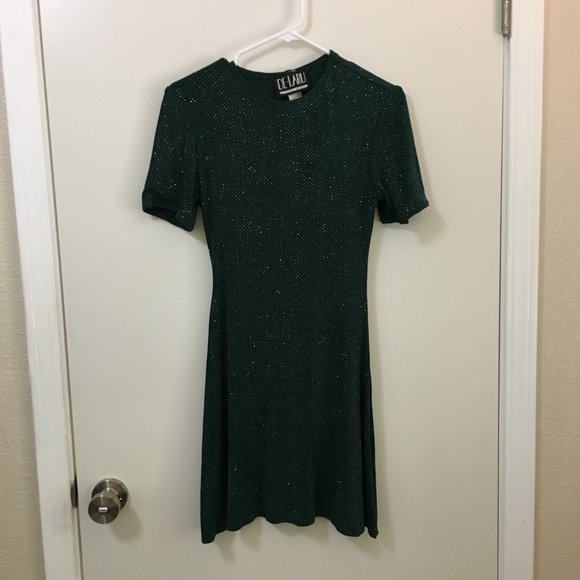 Women’s Vintage Green Sparkle Dress - Picture 1 of 6